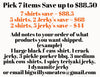 12 hour sale you pick 7 items for $69 save $88.50