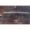 Big Willy's BBQ label with text and branding on a brown background. Gourmet peanuts, hot peanuts.