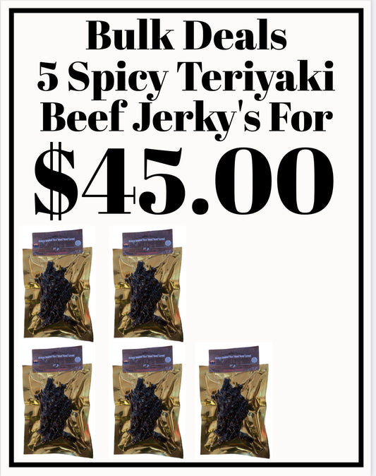 5 spicy teriyaki beef jerky's Bulk deal