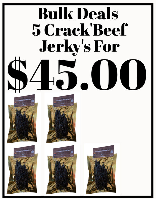 5 bags of Crack hardwood smoked beef jerky bulk deal