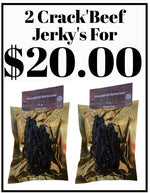 2 packs of Crack hardwood smoked beef jerky special