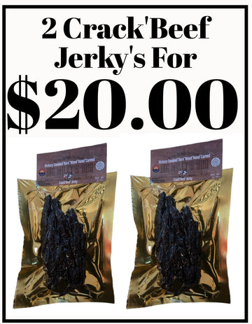 2 packs of Crack hardwood smoked beef jerky special