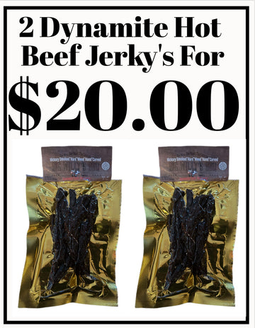 2 packs of dynomite hot beef jerky's special pricing
