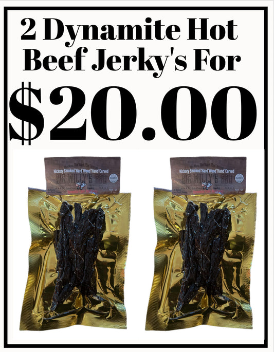 2 packs of dynomite hot beef jerky's special pricing