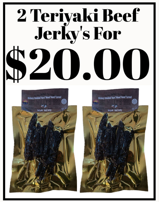 2 packs of our teriyaki beef jerky's at a great price