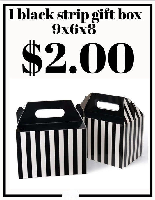 1 black strip gift box  9x6x8