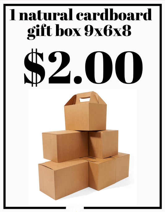 1 natural cardboard gift box 9x6x8
