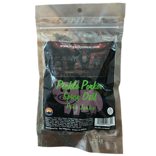 Pickle Porker Spicy Dill Pork Jerky, Unique craft jerky, the best jerky near me