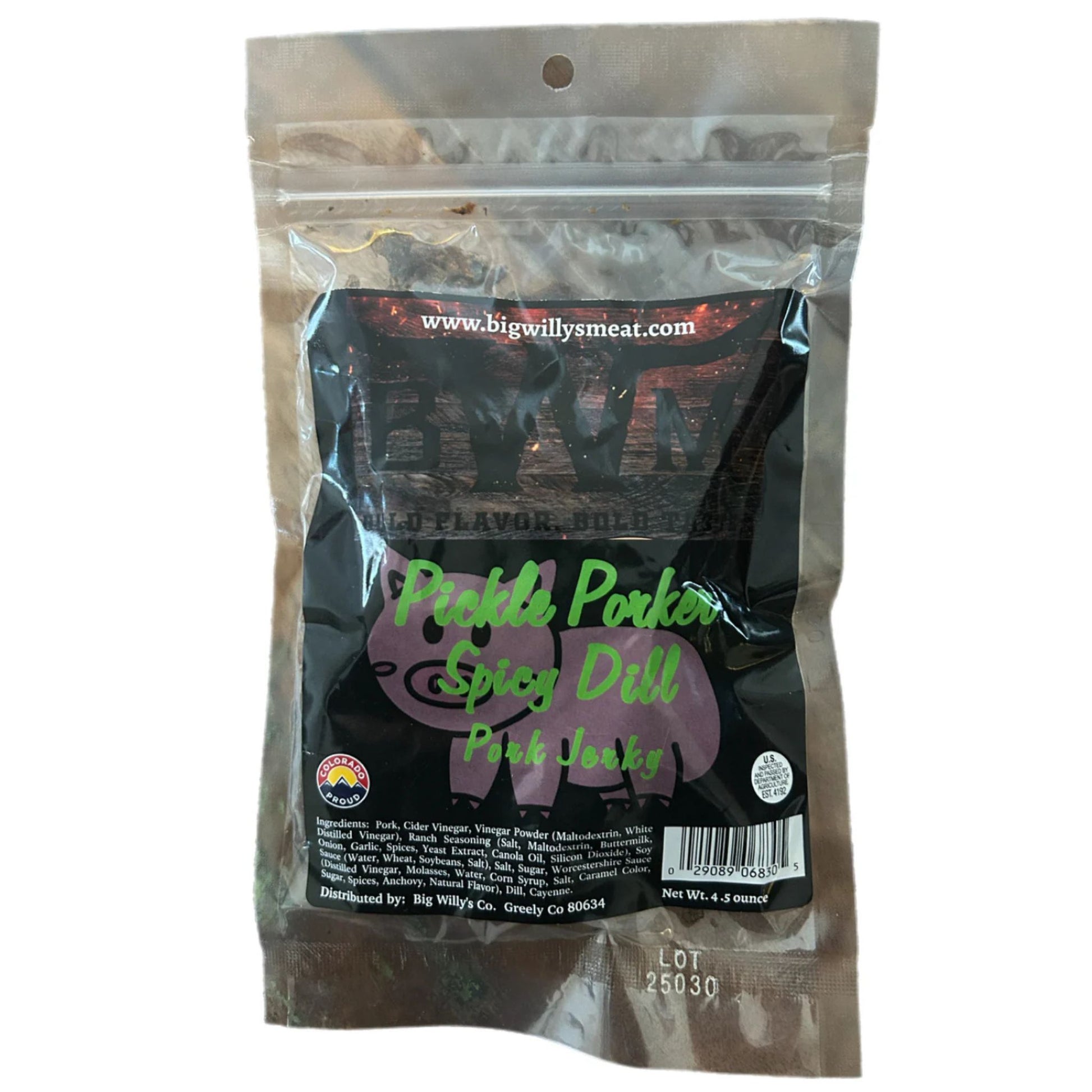 Pickle Porker Spicy Dill Pork Jerky, Unique craft jerky, the best jerky near me